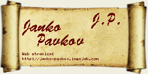 Janko Pavkov vizit kartica